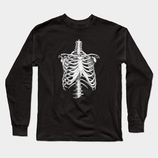 Rib Cage Floral 8 Long Sleeve T-Shirt by Collagedream